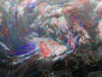 snelle cyclogenese op de Atlantische Oceaan op 27 oktober 2013